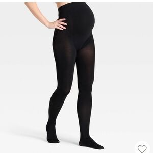 Ingrid & Isabel Black Opaque Maternity Tights L/XL